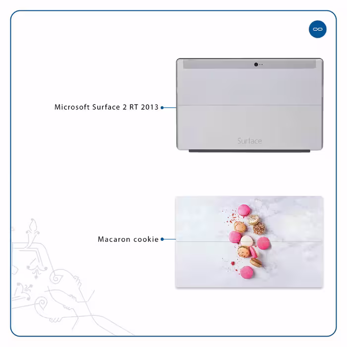 برچسب پوششی ماهوت مدل Macaron cookie مناسب برای تبلت مایکروسافت Surface 2 RT 2013