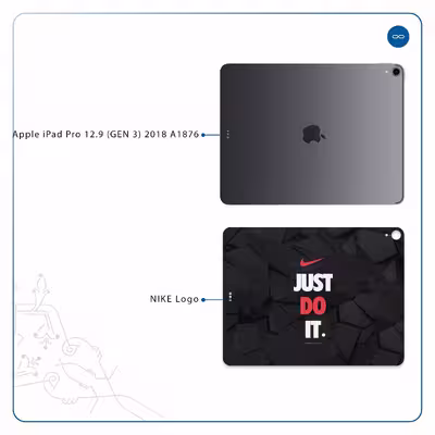 برچسب پوششی ماهوت مدل NIKE-Logo مناسب برای تبلت اپل iPad Pro 12.9 (GEN 3) 2018 A1876