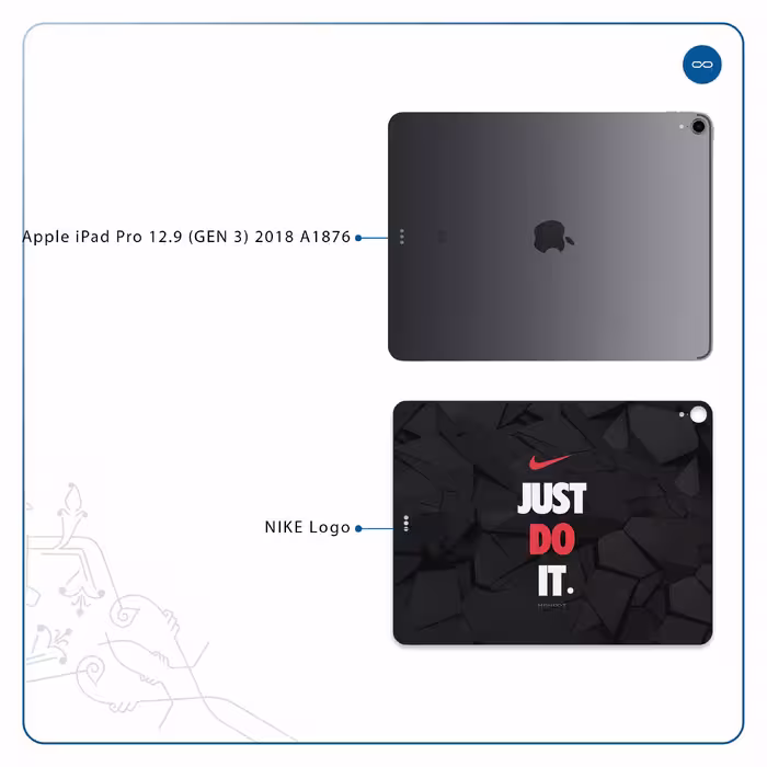 برچسب پوششی ماهوت مدل NIKE-Logo مناسب برای تبلت اپل iPad Pro 12.9 (GEN 3) 2018 A1876
