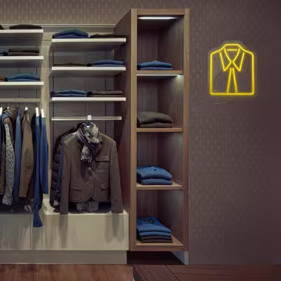 چراغ دیواری نئون دیزاین طرح Men-Clothes_YL