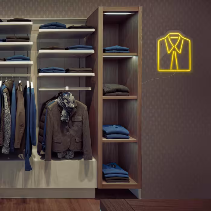 چراغ دیواری نئون دیزاین طرح Men-Clothes_YL