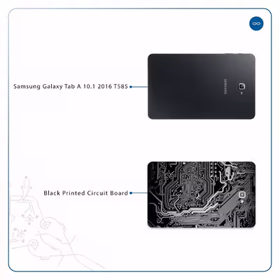 برچسب پوششی ماهوت مدل Black Printed Circuit Board مناسب برای تبلت سامسونگ Galaxy Tab A 10.1 2016 T585