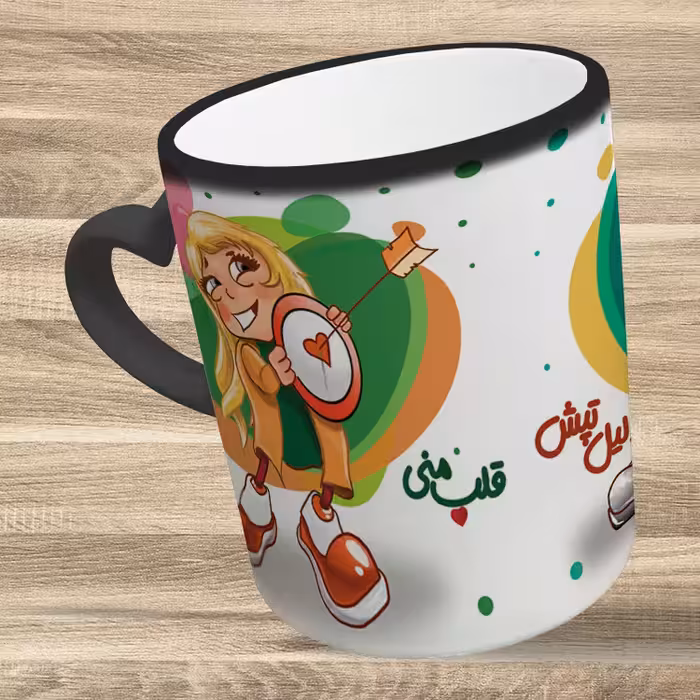 ماگ حرارتی مدل دسته قلبی طرح عاشقانه کد 153