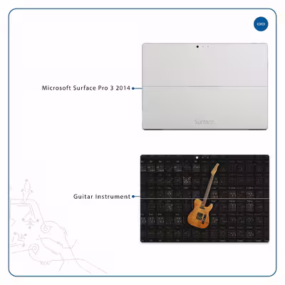 برچسب پوششی ماهوت مدل Guitar-Instrument مناسب برای تبلت مایکروسافت Surface Pro 3 2014