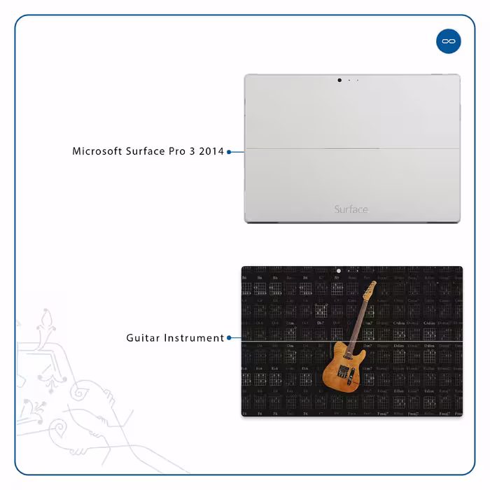 برچسب پوششی ماهوت مدل Guitar-Instrument مناسب برای تبلت مایکروسافت Surface Pro 3 2014