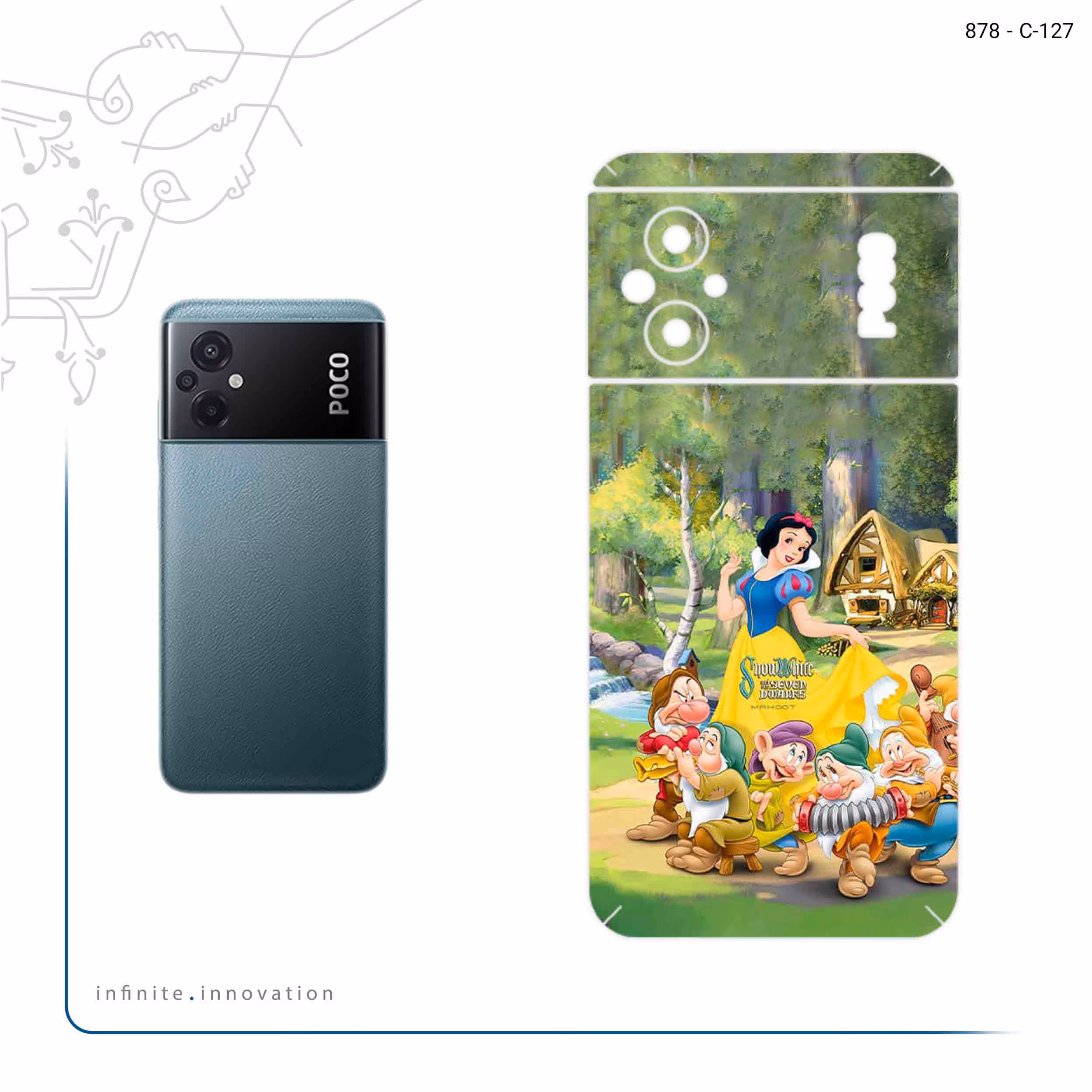 برچسب پوششی ماهوت مدل Snow White مناسب برای گوشی موبایل شیائومی Poco M5