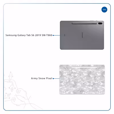برچسب پوششی ماهوت مدل Army-Snow-Pixel مناسب برای تبلت سامسونگ Galaxy Tab S6 2019 SM-T860