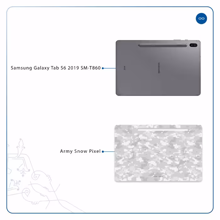 برچسب پوششی ماهوت مدل Army-Snow-Pixel مناسب برای تبلت سامسونگ Galaxy Tab S6 2019 SM-T860