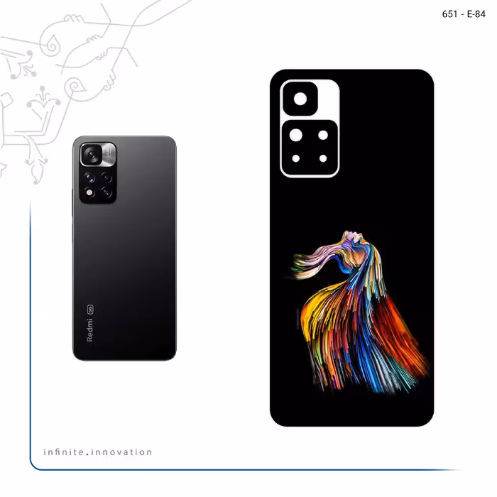 برچسب پوششی ماهوت مدل Rainbow Hair Digital Art مناسب برای گوشی موبایل شیائومی Redmi Note 11 Pro Plus 5G