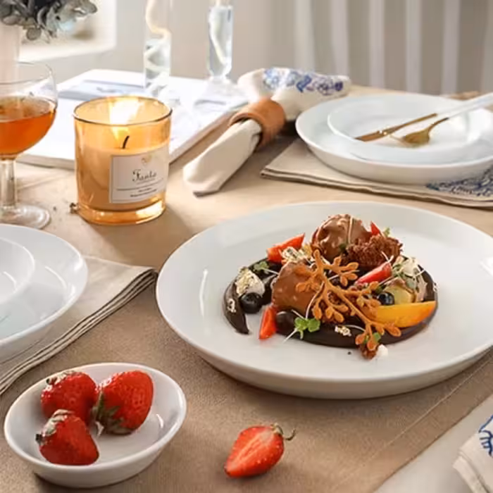 بشقاب غذاخوری زی مدل تخت 24 درجه يك بسته 6 عددي