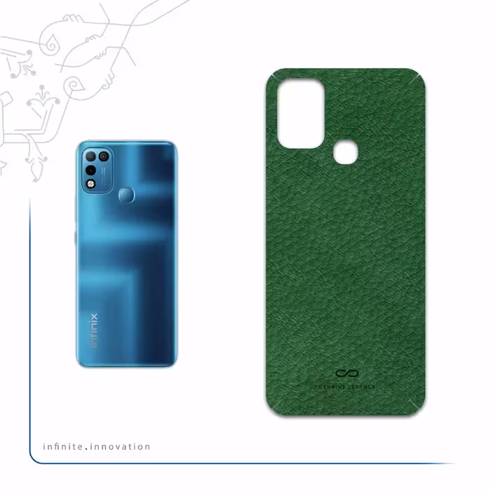 برچسب پوششی ماهوت مدل Green-Leather مناسب برای گوشی موبایل اینفینیکس Hot 10 Play