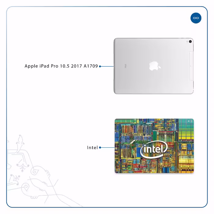 برچسب پوششی ماهوت مدل Intel Brand مناسب برای تبلت اپل iPad Pro 10.5 2017 A1709