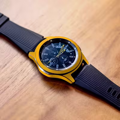 برچسب ماهوت طرح Matte-Deep-Mustard مناسب برای ساعت هوشمند سامسونگ Galaxy Watch 46mm