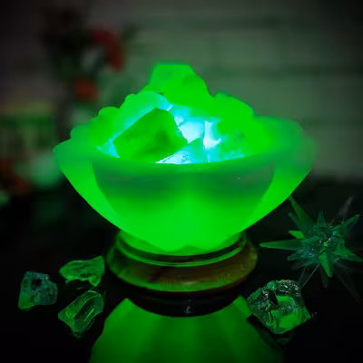 آباژور سنگ نمک مدل سـتاره ای پـایه چـوبی کـد 420