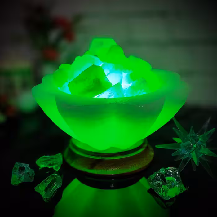 آباژور سنگ نمک مدل سـتاره ای پـایه چـوبی کـد 420