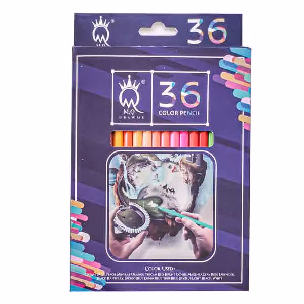مداد رنگی ام کیو 36 رنگ جعبه مقوایی