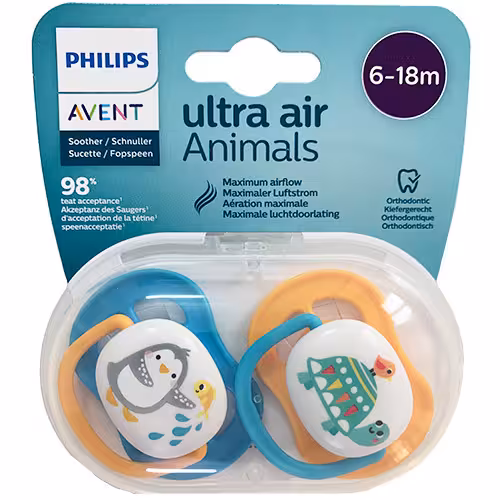 پستانک اونت 6-18 Avent Ultra Air Animals