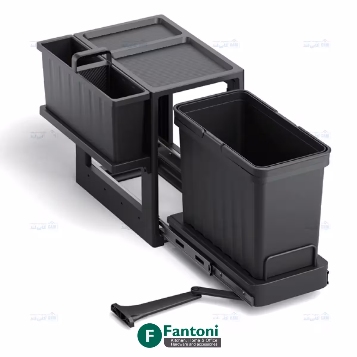 سطل چند منظوره توکار متصل به کف تک سطلی Fantoni جهت یونیت عرض 400mm فانتونی Q640