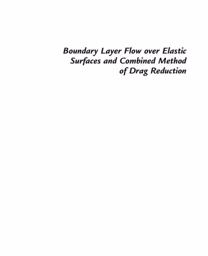 خرید و دانلود نسخه کامل کتاب Boundary Layer Flow over Elastic Surfaces
