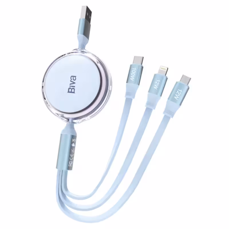 کابل سه سر بیوا Biva C-22 طول 1.1متر توان 100 وات