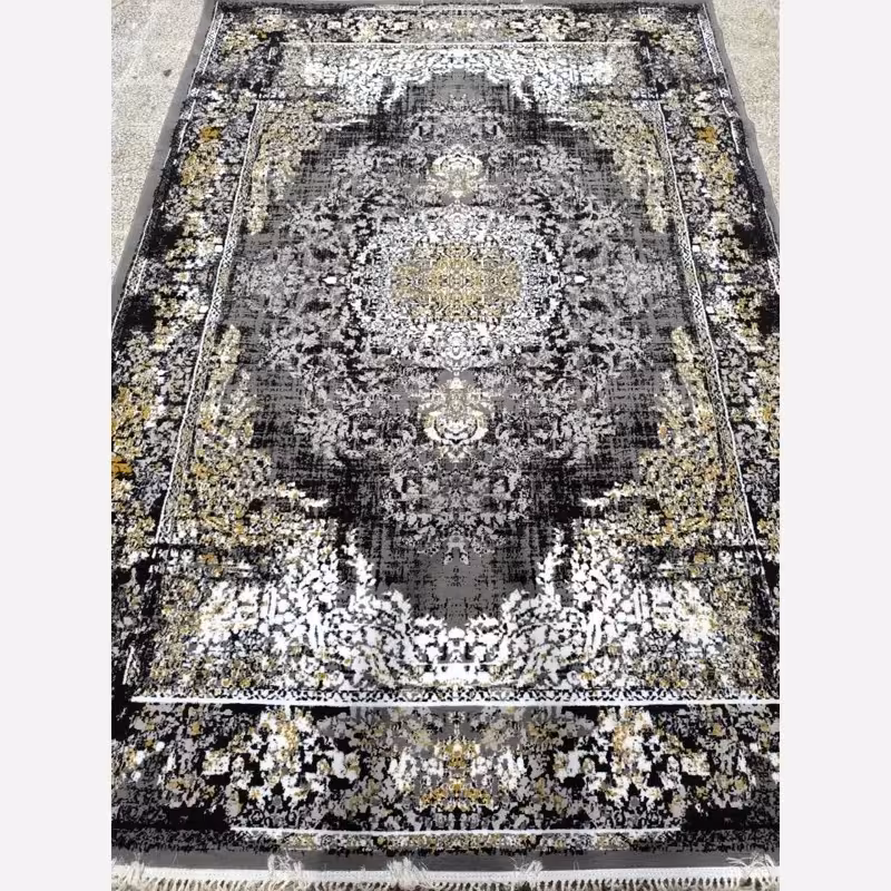 فرش 12متری 440شانه ماشینی کاشان سبک وزن نخ بی سی اف طرح نورا دودی(باارسال رایگان)