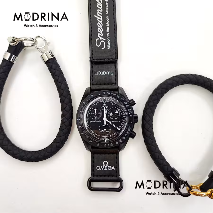 ساعت امگا سواچ مشکی OMEGA X SWATCH MOON PHASE