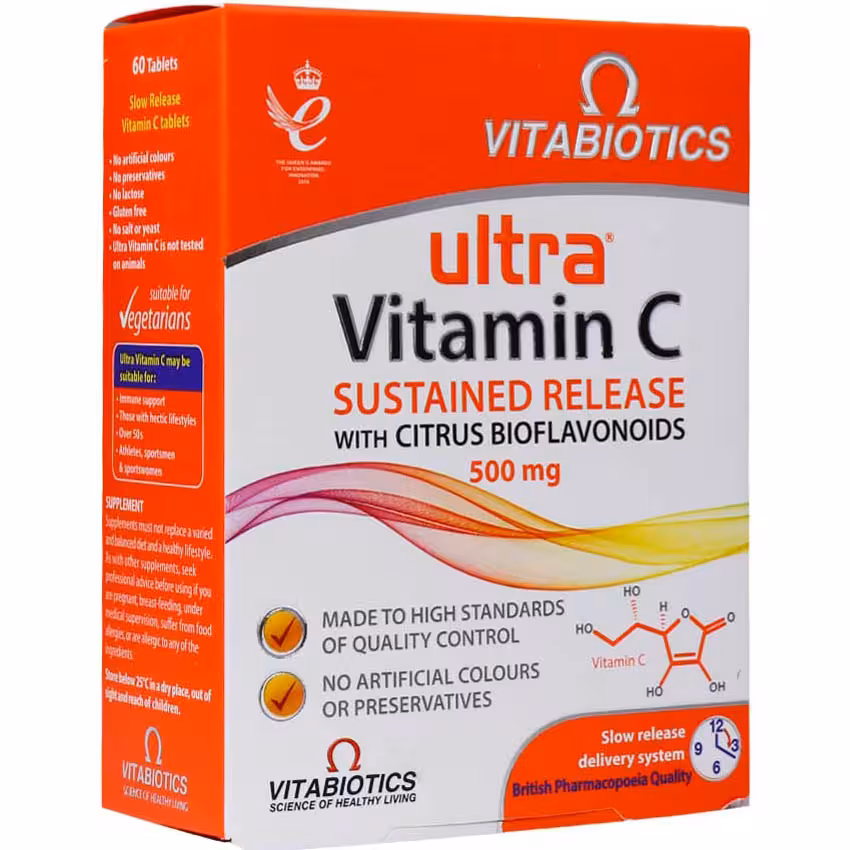 قرص اولترا ویتامین C 500 میلی گرم ویتابیوتیکس