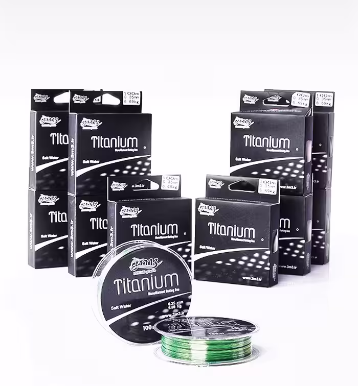 نخ ماهیگیری مونوفیلامنت نایلونی برند Titanium با طول 100 متر و قطر 0.35 میلی‌متر