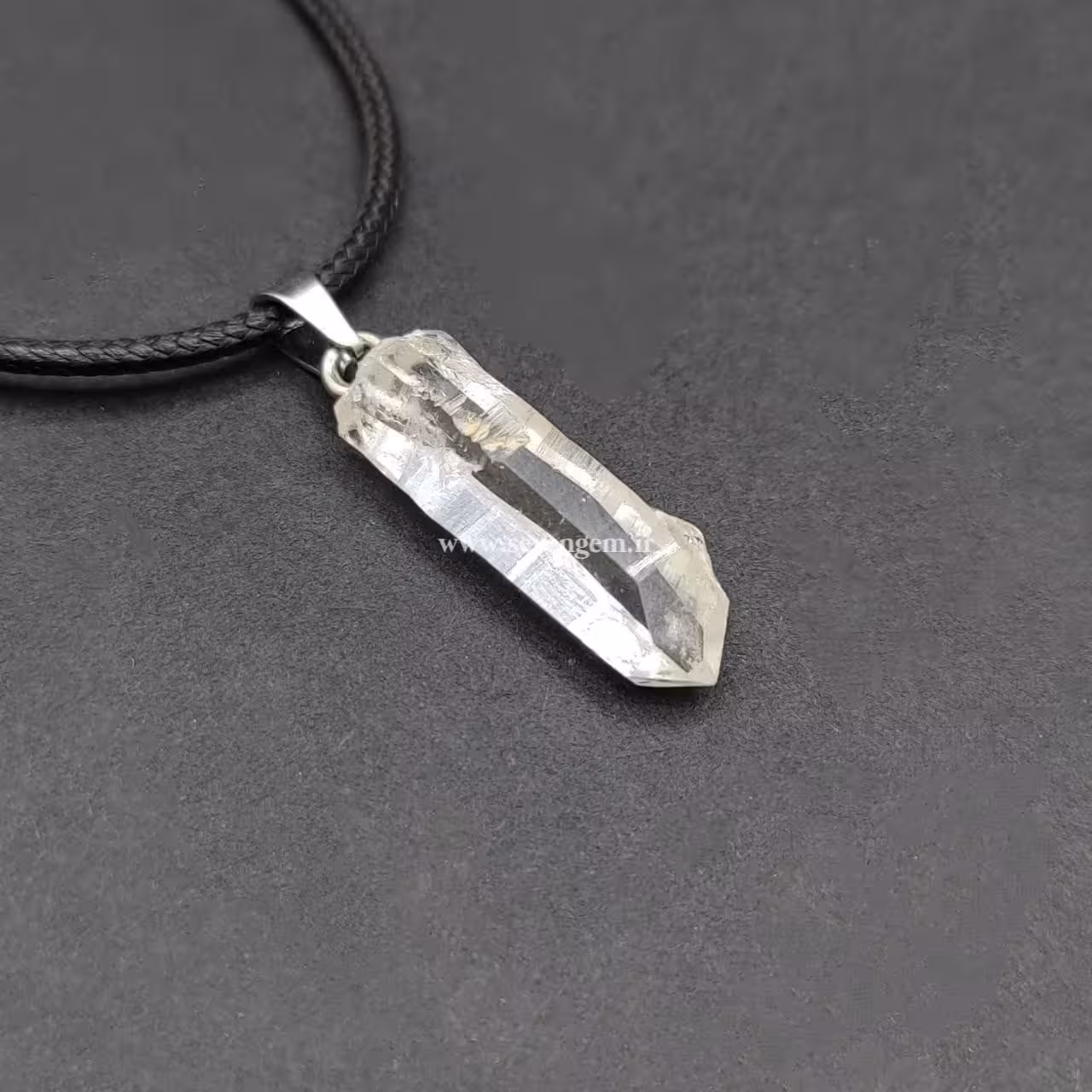 گردنبند تک بلور کریستال کوارتز ایران (کدA706)