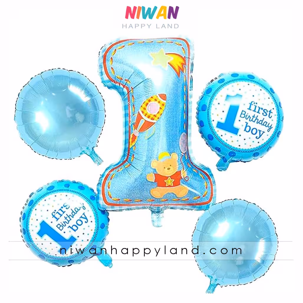 بادکنک یکسالگی پسر 5عددی
