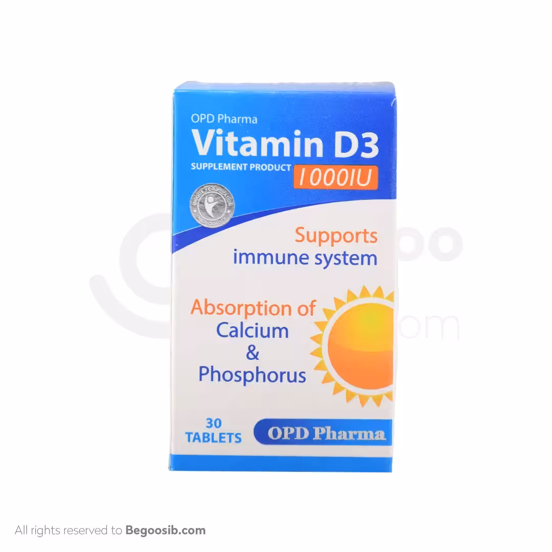 قرص ویتامین D3 1000 واحد او پی دی فارما 30 عددی