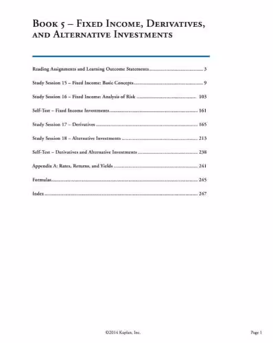 خرید و دانلود نسخه کامل کتاب CFA. Level 1 Book 5: Fixed Income, Derivatives, and Alternative Investments 2015