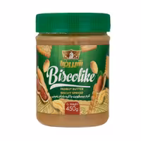 کرم بیسکویت کره بادام زمینی ساده شیررضا 450 گرمی