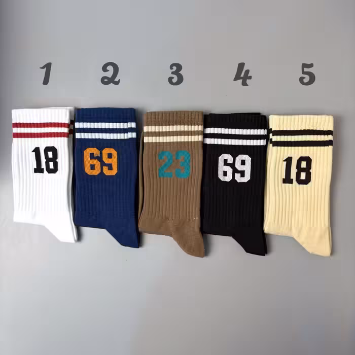 جوراب ساقدار الیت نوشته دار سری اعداد