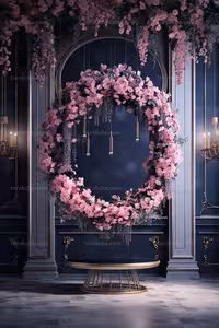 بک دراپ عکاسی حلقه گلهای صورتی | گرافیک با طعم تربچه