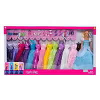 ست 12 تایی لباس باربی Defa Lucy Barbie With Dresses Set
