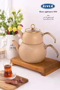 کتری قوری 2/8لیتر و قوری 1لیتر لوله دار سبز ریور کد 5859