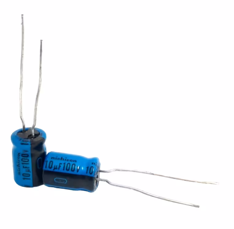خازن الکترولیت 10 میکرو فاراد 100 ولت nichicon