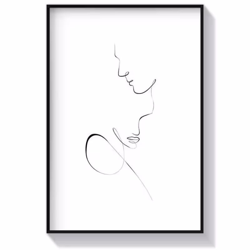 تابلو دکوراتیو عاشقانه سبک لاین آرت