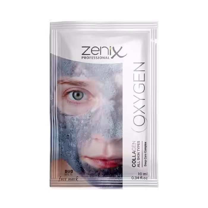 ماسک صورت فومی شاداب کننده و آبرسان زنیکس Zenix حاوی کلاژن ساشه ای