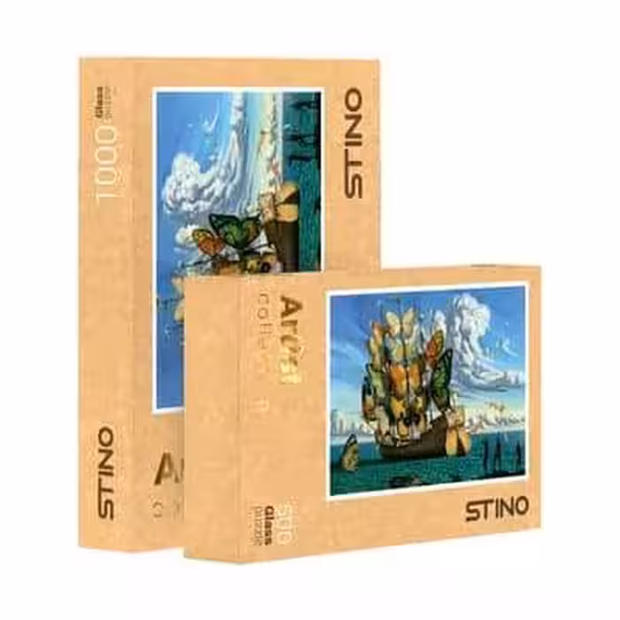 پازل شیشه ای استینو 500 تکه طرح هنرمندان (کد 21202)،(باجعبه)