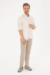 شلوار کتان مردانه طوسی یو اس پولو