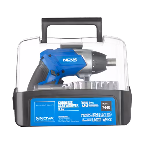 کیت پیچ گوشتی شارژی تاشو نووا  3.6 ولت 55 پارچه کد7440