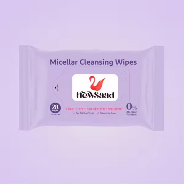 دستمال مرطوب میسلار پاک‌کننده آرایش صورت نیوساد 28 برگی