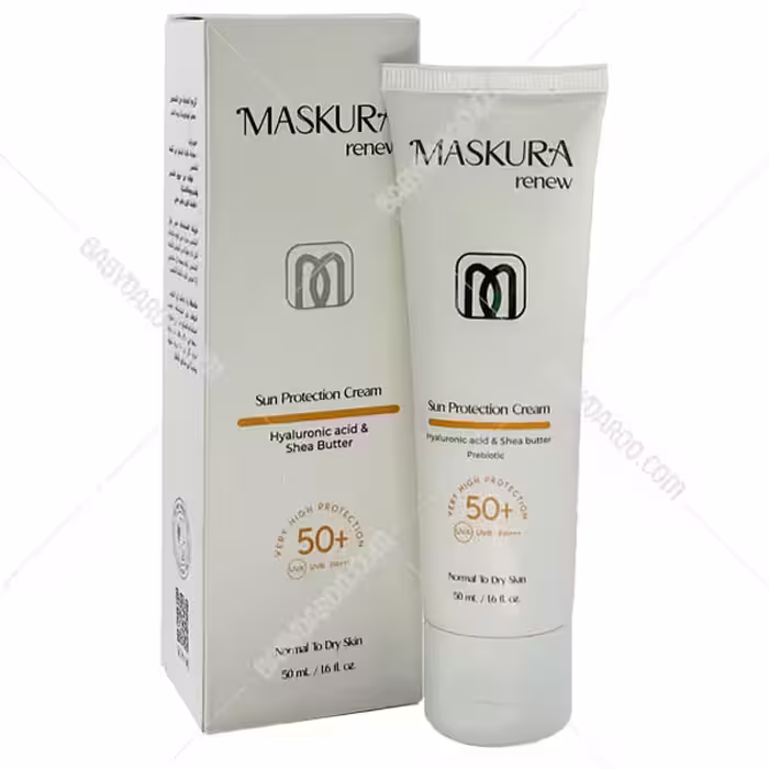 کرم ضدآفتاب پوست نرمال تا خشک SPF50 ماسکورا