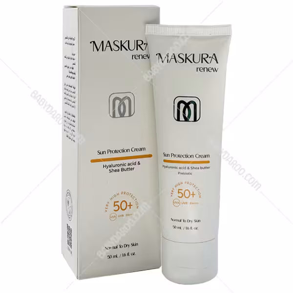 کرم ضدآفتاب پوست نرمال تا خشک SPF50 ماسکورا