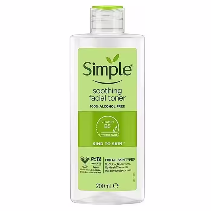 تونر تسکین دهنده و آبرسان سیمپل مدل SOOTHING FACIAL حجم 200 ML