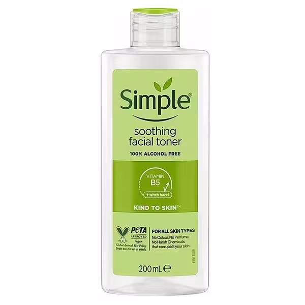 تونر تسکین دهنده و آبرسان سیمپل مدل SOOTHING FACIAL حجم 200 ML