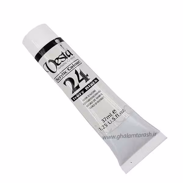 رنگ اکریلیک وستا مدل Ivory black 24 حجم 37 میلی لیتر