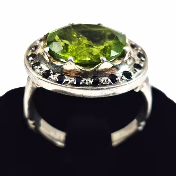 انگشتر  نقره زبرجد دست ساز   مردانه 